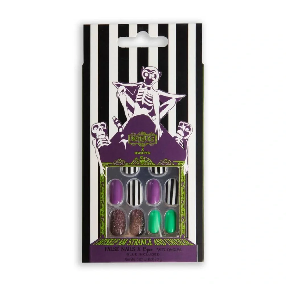 Revolution Beetlejuice x Revolution Press-On Nails Halloween Horror Cosplay